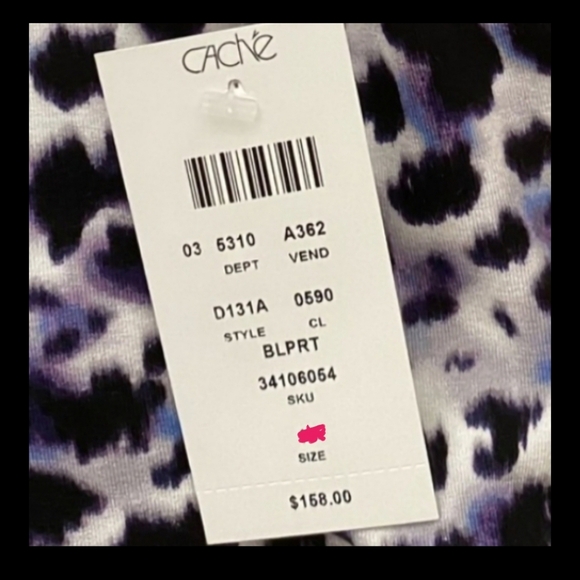 Cachè Purple Leopard Print Panel Bodycon Dress Size 2 - Picture 11 of 14